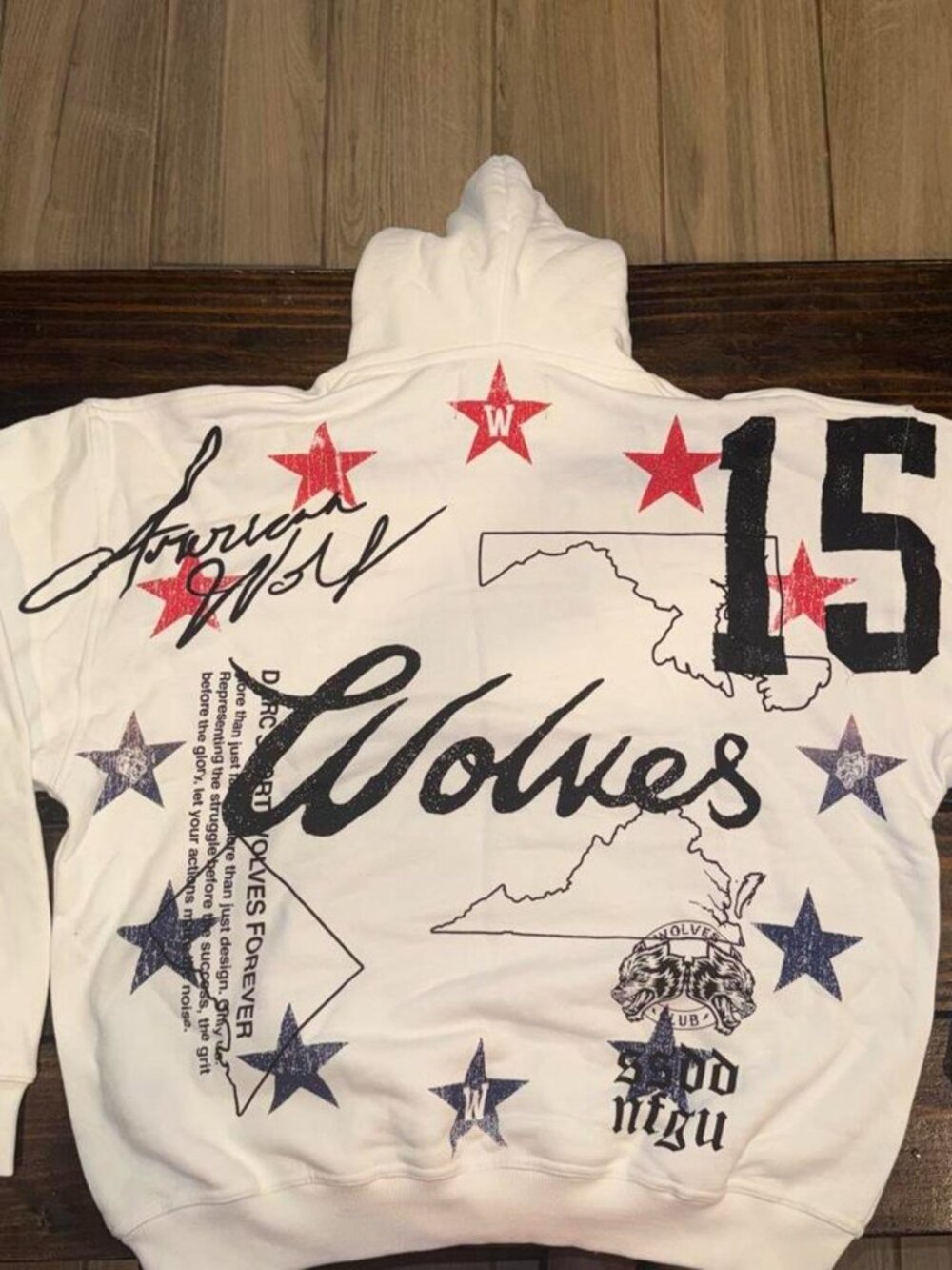 Darc Sport DMV Wolves Premium Cream hoodie - Picture 2 of 3